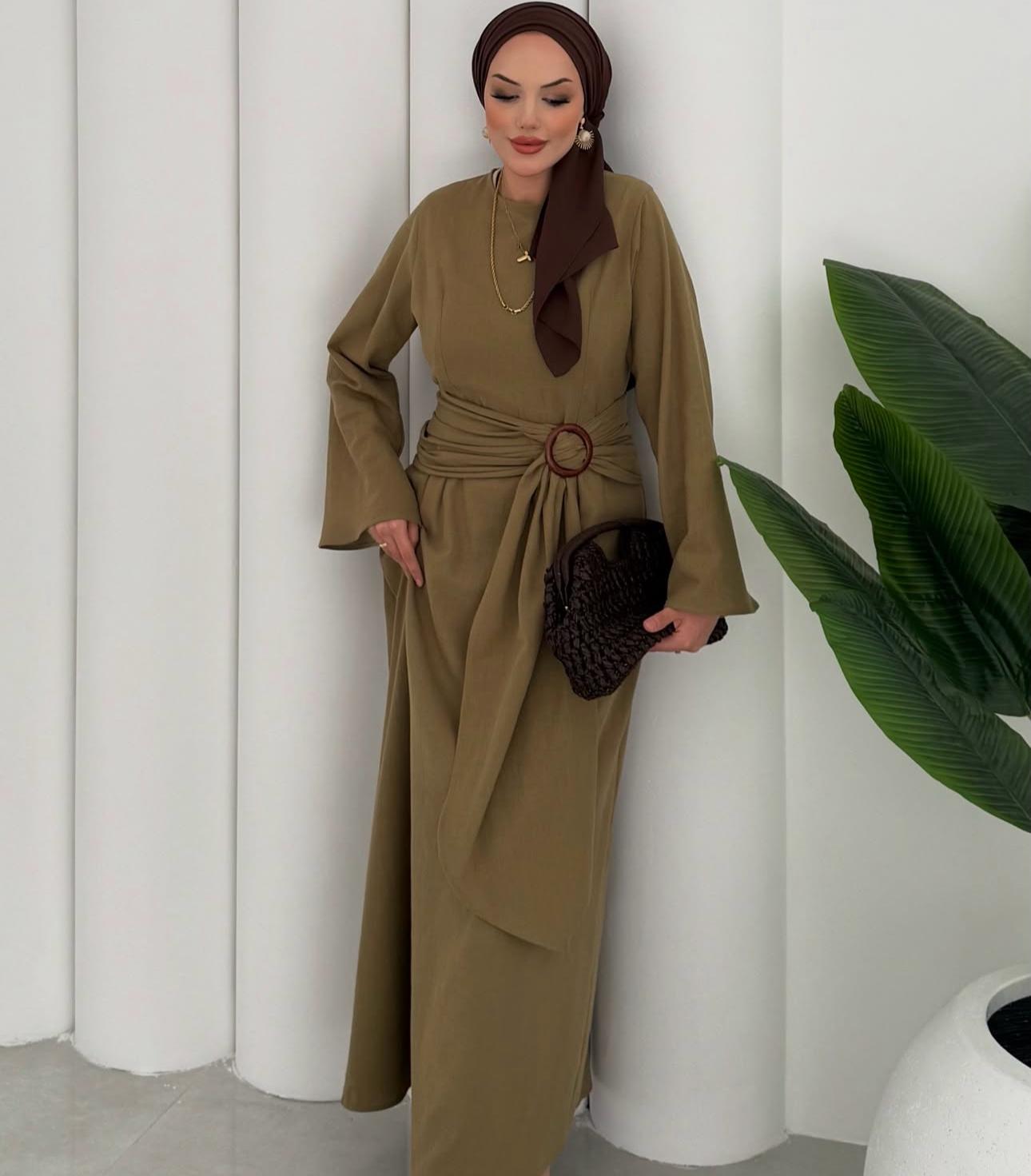 Ring-waist maxi dress