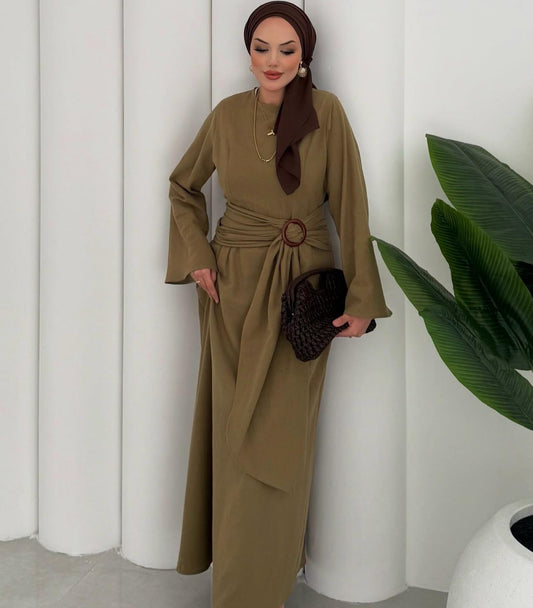 Ring-waist maxi dress