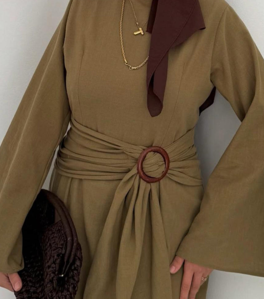 Ring-waist maxi dress