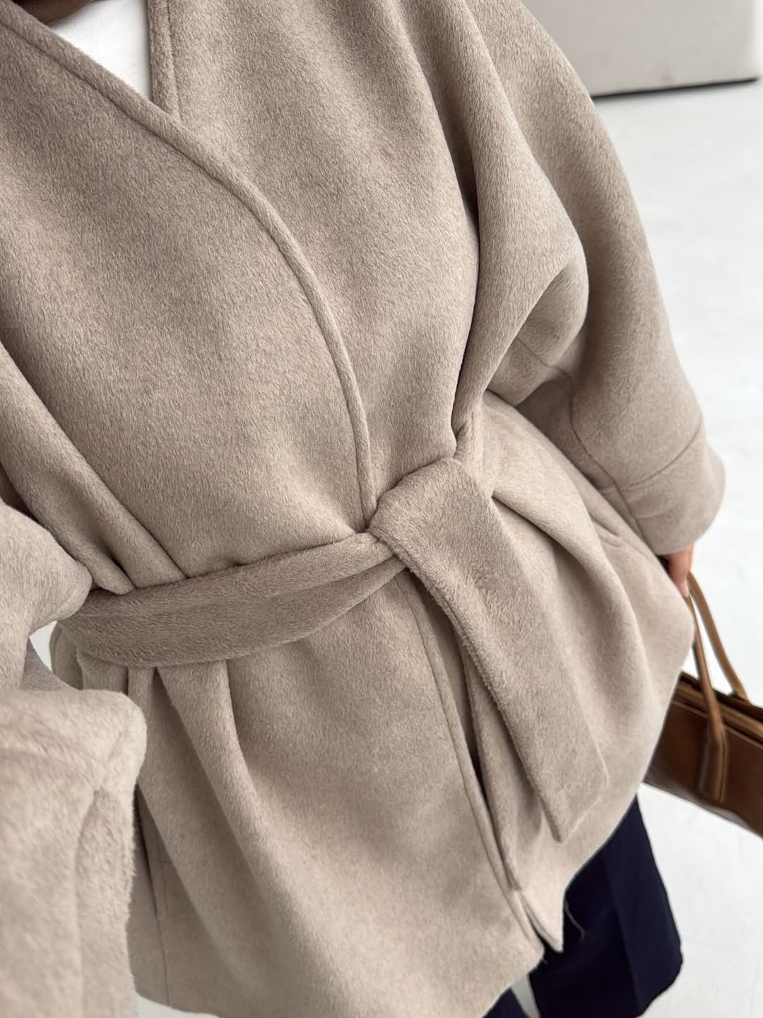 Belted Greige Jacket