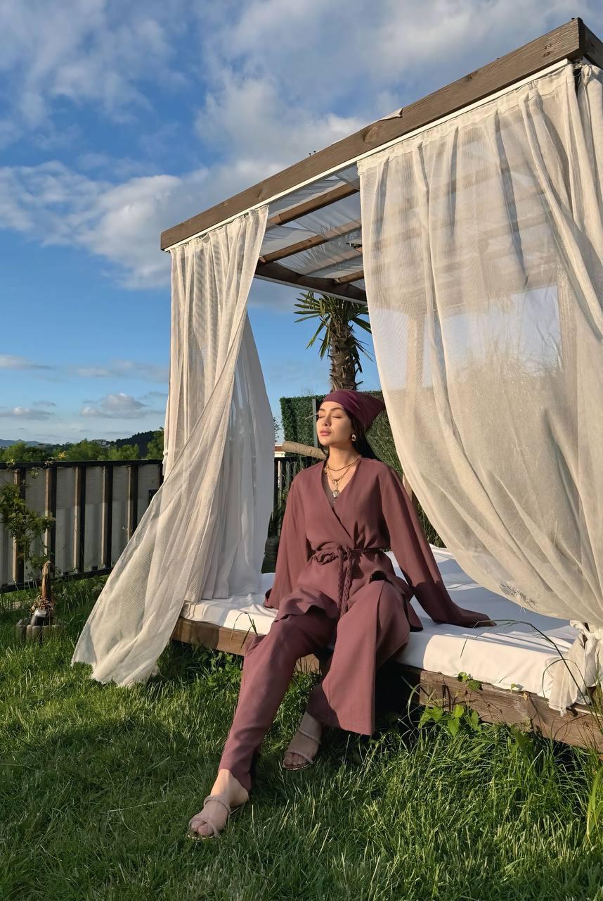 dusty mauve Breeze belted set