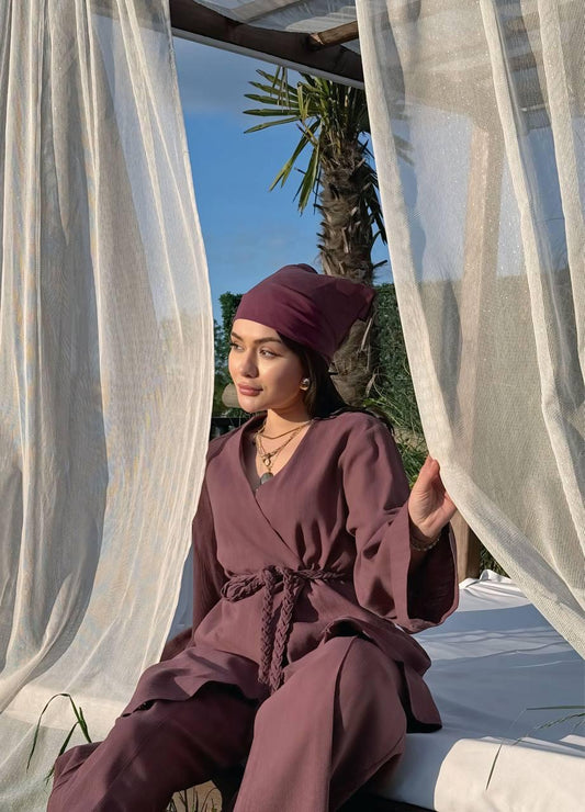dusty mauve Breeze belted set