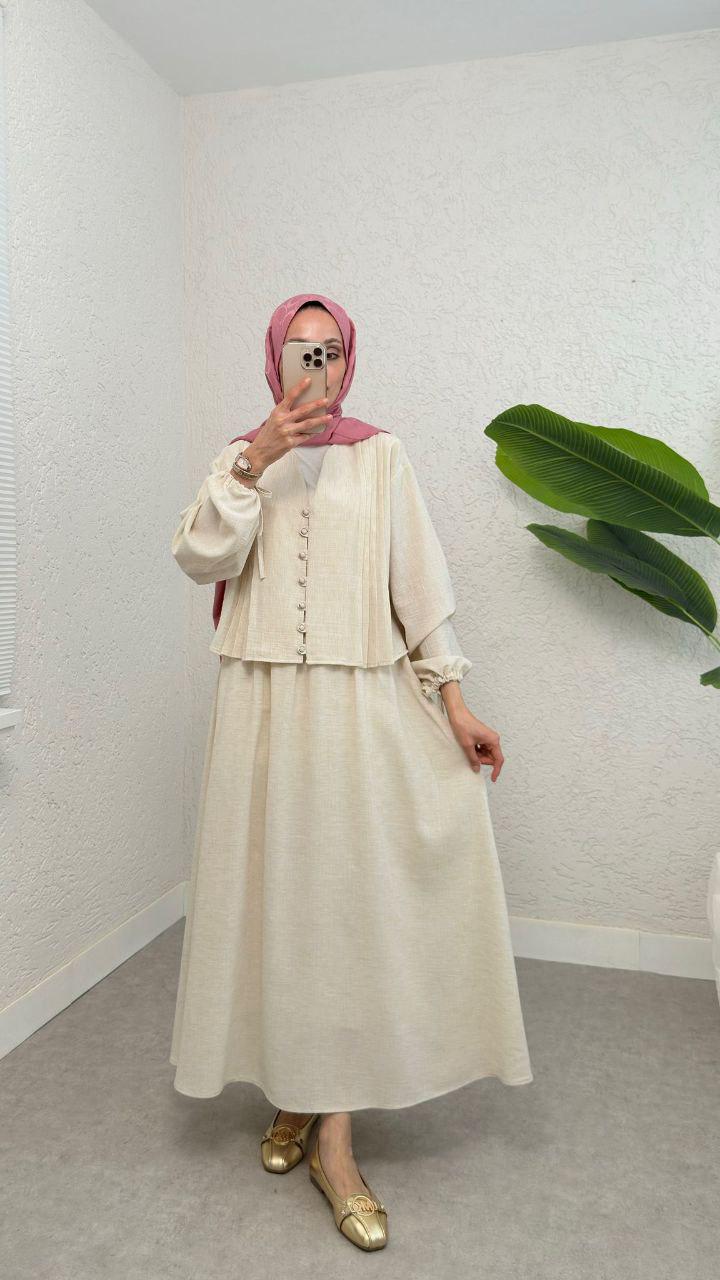 Button front skirt set