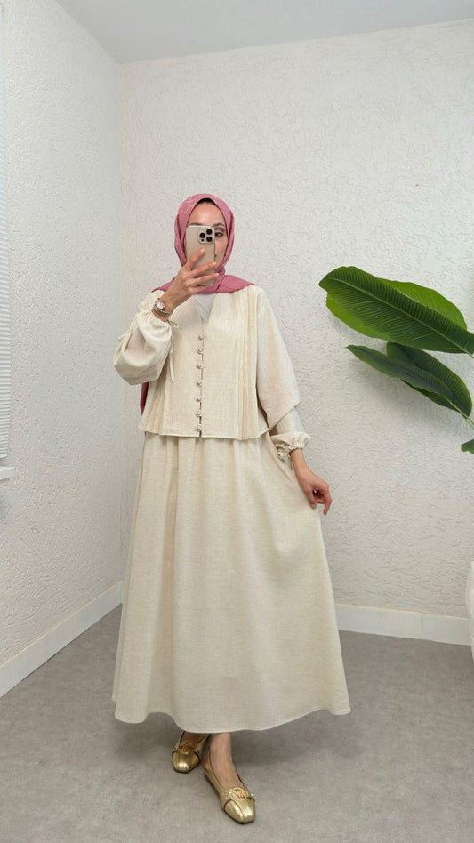 Button front skirt set