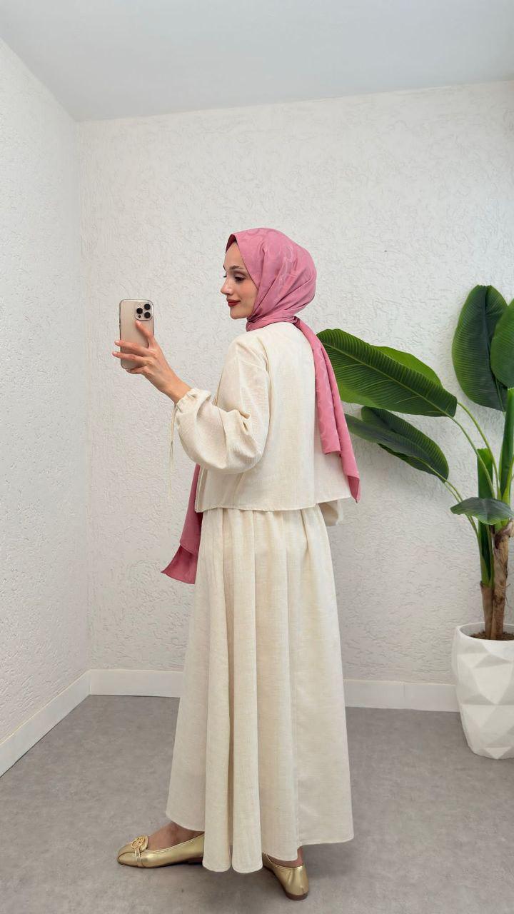 Button front skirt set